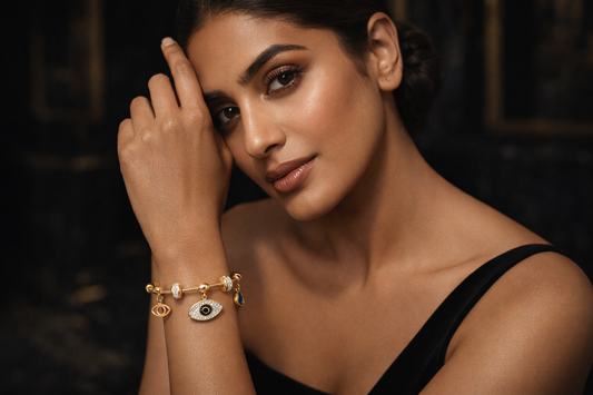 Gold Evil Eye Charm Bracelet
