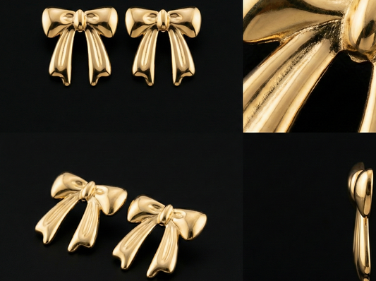 Golden Bow Earring