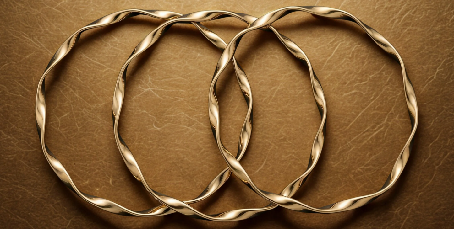 Gold Twisted Bangle- Set of 3