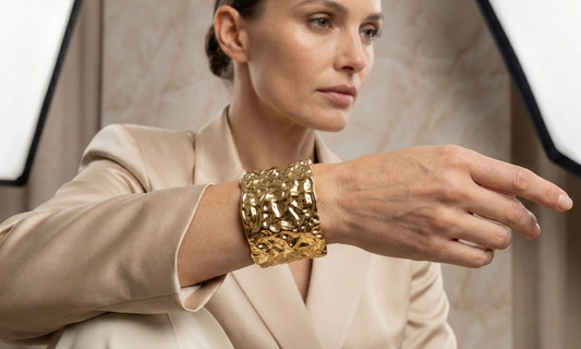 Molten Gold Sculpted Hand Cuff