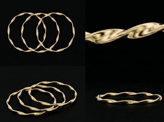 Gold Twisted Bangle- Set of 3