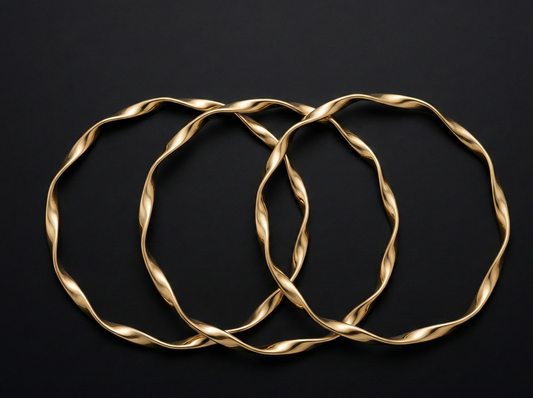 Gold Twisted Bangle- Set of 3